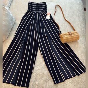 Venus strapless one piece jumpsuit - Size Small - wide leg slits down the front